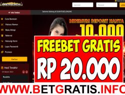 SUKATOGELONLINE – FREEBET GRATIS RP 20.000 TANPA DEPOSIT